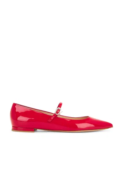 Gianvito Rossi Ribbon Jane Flat In Tobasco Red