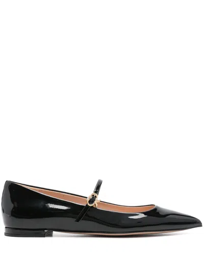 Gianvito Rossi Buckle-strap Ballet Flats In Black