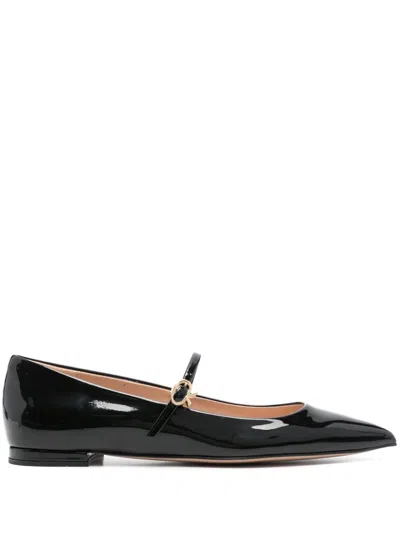 GIANVITO ROSSI RIBBON JANE PATENT LEATHER BALLET FLATS