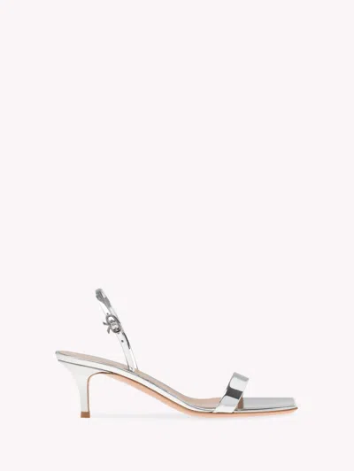 Gianvito Rossi Square-toe 65mm Heeled Sandals In Silver