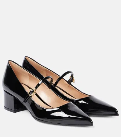 GIANVITO ROSSI RIBBON PATENT LEATHER MARY JANE PUMPS