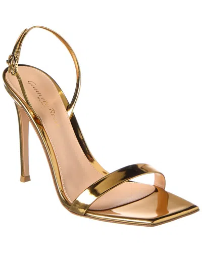 Gianvito Rossi Ribbon Patent Slingback Sandal In Gold