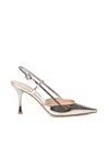 Gianvito Rossi Ribbon Pumps With Back Strap In Silver