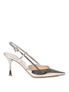 Gianvito Rossi Ribbon Pumps With Back Strap In Silver