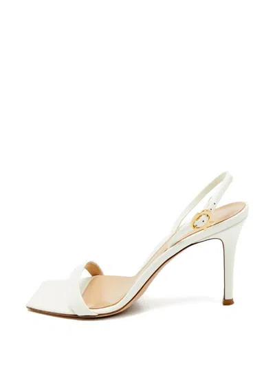 Pre-owned Gianvito Rossi Ribbon Sandals In White