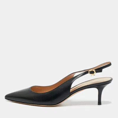 Pre-owned Gianvito Rossi Ribbon Size 41 Black Leather Pumps