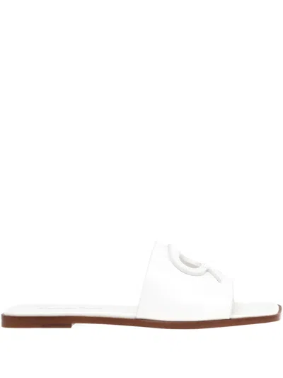 Gianvito Rossi Ribbon Slides In White