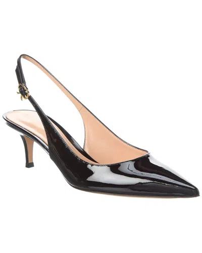 Gianvito Rossi Ribbon Sling 55 Leather Slingback Pumps In Black