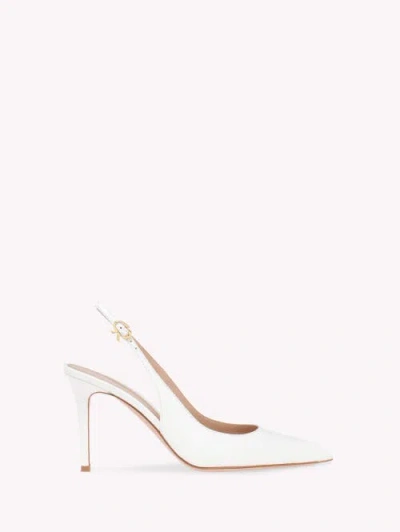 Gianvito Rossi Ribbon Sling 85 In White