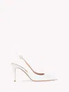 Gianvito Rossi Ribbon Sling 85 In White Leather