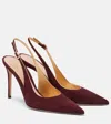 Gianvito Rossi 95 Metallic Leather-trimmed Suede Slingback Pumps In Multi