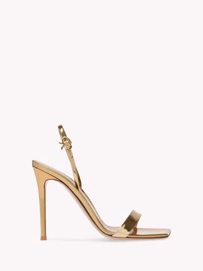 Gianvito Rossi Ribbon 105mm Stiletto Sandals In Gold