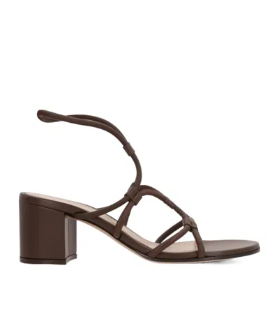 Gianvito Rossi Ribbon Stiletto Sandals In Brown