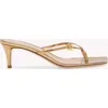 Gianvito Rossi Shanti Thong 70 Embellished Sandals In Metallic Gold