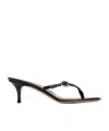 Gianvito Rossi Leather Buckle Thong Sandals In Black