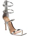 Gianvito Rossi Ribbon Uptown 105 Leather Sandal In Silver
