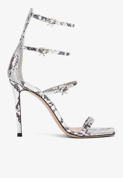 Gianvito Rossi Ribbon Uptown 105 Leather Sandals In Black
