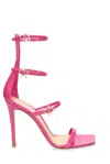 Gianvito Rossi Ribbon Uptown Patent High Heel Sandals In Fuchsia