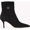 Gianvito Rossi Ribbon Ville Suede Ankle Boots In Black Suede