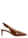 Gianvito Rossi 'ric' Kitten Heel Slingbacks In Brown