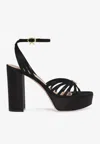 Gianvito Rossi Crepe Ankle-strap Platform Sandals In Black
