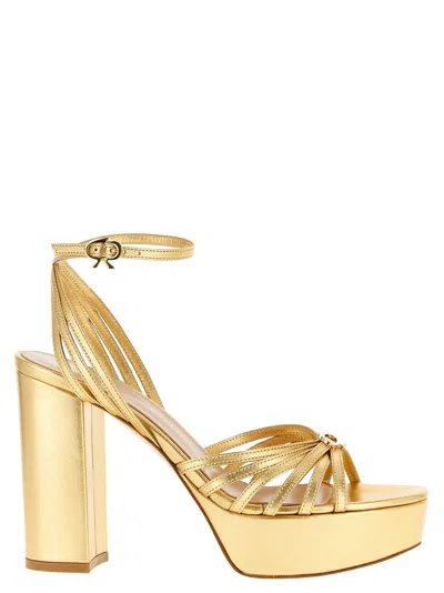 Gianvito Rossi Rita Platform Heel In Gold