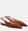 Gianvito Rossi Robbie 05 Slingback Flats In Brown