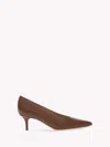 Gianvito Rossi Tokio Calfskin Kitten-heel Pumps In Brown