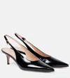 Gianvito Rossi Robbie 55 Patent Leather Slingback Pumps In Black