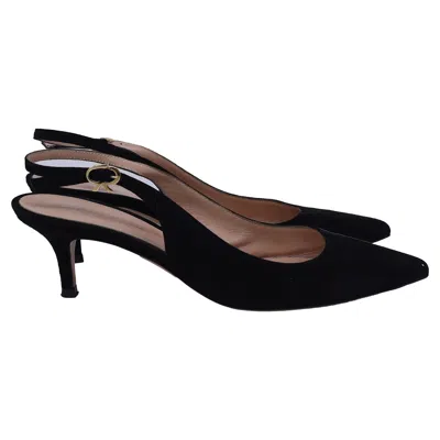 Gianvito Rossi Robbie 55 Slingback Pumps In Black Suede