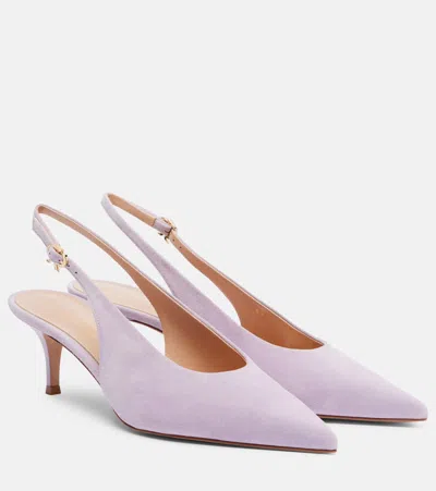 Gianvito Rossi Nuit 55 Glossed-leather Slingback Pumps In Pink