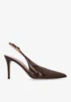 Gianvito Rossi Robbie 85 Calf Leather Slingback Pumps In Brown