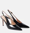 Gianvito Rossi Christina Glossed-leather Slingback Pumps In Black