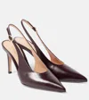 Gianvito Rossi Robbie 85 Patent Leather Slingback Pumps In Burgundy