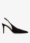 Gianvito Rossi Robbie 85 Slingback Suede Pumps In Black
