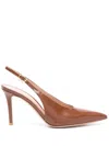 Gianvito Rossi Robbie 85mm Slingback Pumps In Brown