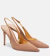 Gianvito Rossi 100mm Yves Slingback Suede Pumps In Brown