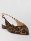 Gianvito Rossi Robbie Animal Print Flat Slingback Ballerinas In Brown