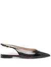 Gianvito Rossi Buckle-fastened Black Calf Leather Flats In 黑色