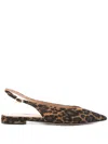 Gianvito Rossi Robbie Leopard-print Suede Slingback Flats In Brown