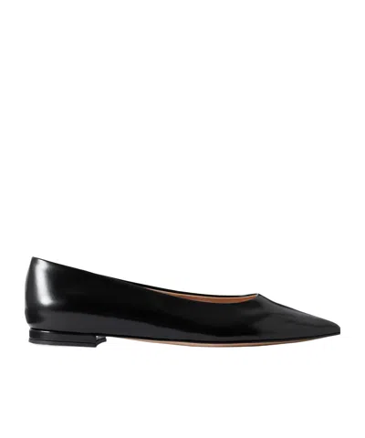 Gianvito Rossi Robbie Glossed-leather Ballet Flats In Black