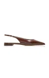 Gianvito Rossi Robbie Leather Slingback Flats In Brown