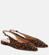 Gianvito Rossi Robbie Leopard-print Suede Slingback Flats In Animal Print
