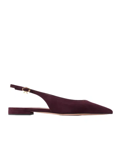 Gianvito Rossi Robbie Open-toe Flat Sandals In Burgundy