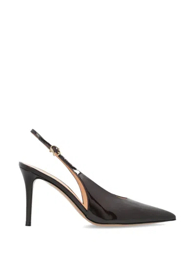 Gianvito Rossi Robbie Patent-leather Slingback Pumps In Black