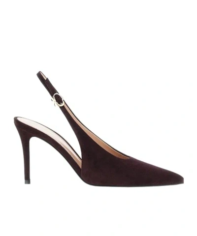 Gianvito Rossi Robbie Pointed Toe Slingback Pumps In Black