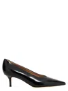 Gianvito Rossi 70mm Vitello Middle Heel Leather Pump In Black