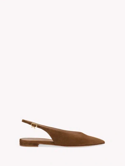 Gianvito Rossi Leather Slingback Pumps In Brown