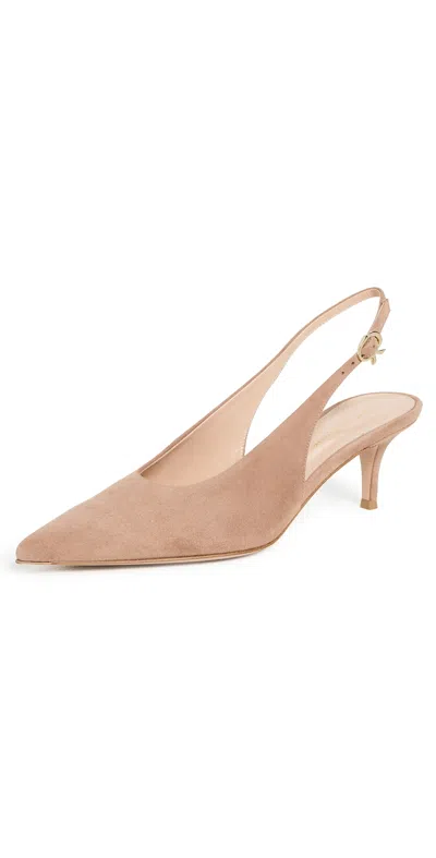Gianvito Rossi Robbie Sling Camoscio 55mm Praline In Brown