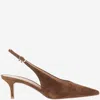 Gianvito Rossi Robbie Suede Leather Slingback In Brown